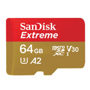 SanDisk U3 High-Speed Micro SD Card  TF Card Memory Card for GoPro Sports Camera, Drone, Monitoring 64GB(A2), Colour: Gold Card Eurekaonline