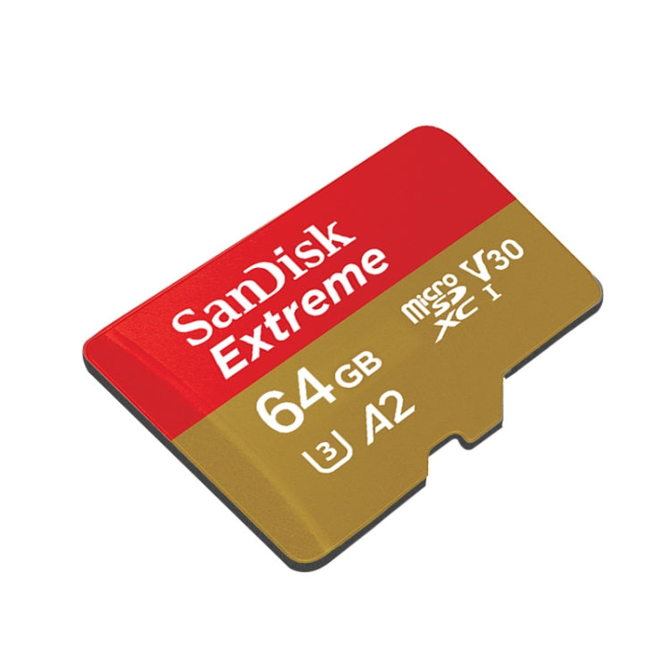 SanDisk U3 High-Speed Micro SD Card  TF Card Memory Card for GoPro Sports Camera, Drone, Monitoring 64GB(A2), Colour: Gold Card Eurekaonline