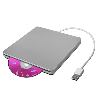 Slot-in USB 2.0 Portable Optical DVD-RW Driver, Plug and Play(Silver) Eurekaonline
