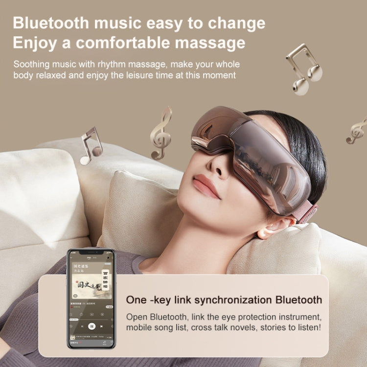 Smart Hot Compress Air Pressure Vibration Eye Massager Visual Massage Eye Care Device (Light Smoke) Eurekaonline