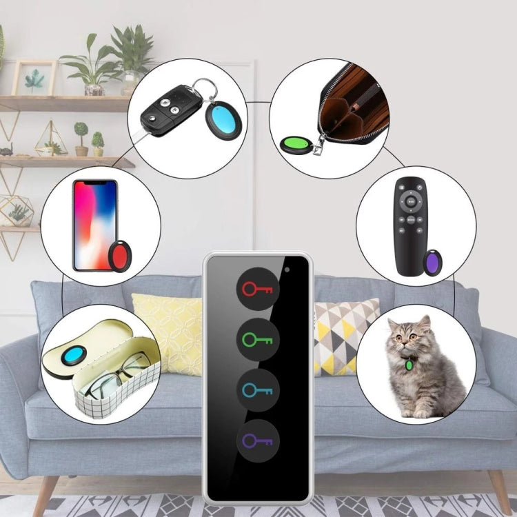 Smart Remote Wireless Key Finder with LED Flashlight, 1 RF Transmitter and 4 Receivers Eurekaonline