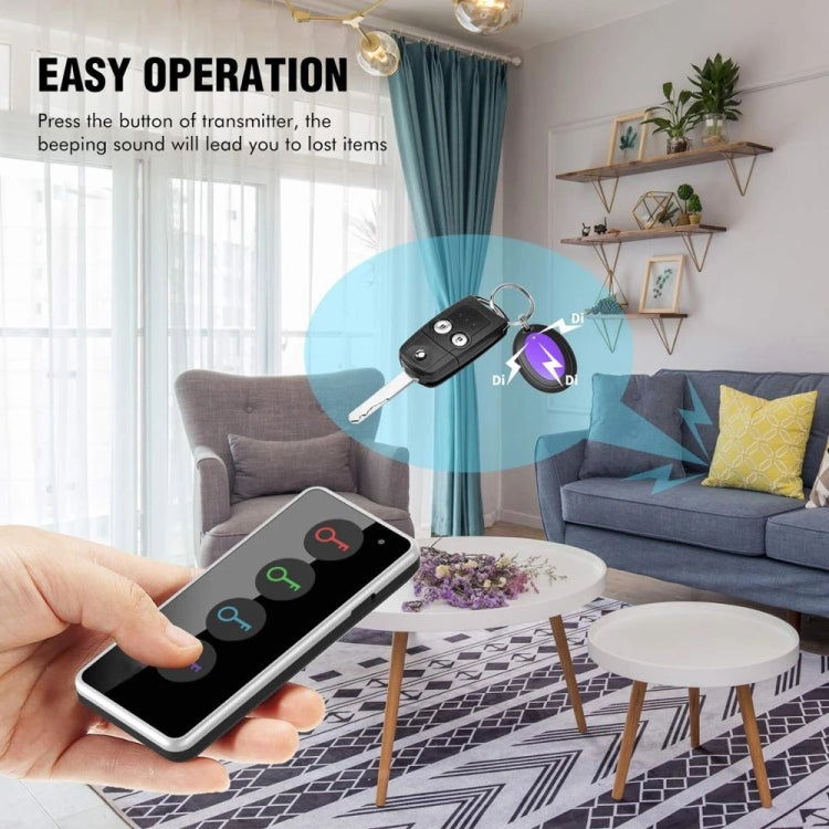 Smart Remote Wireless Key Finder with LED Flashlight, 1 RF Transmitter and 4 Receivers Eurekaonline