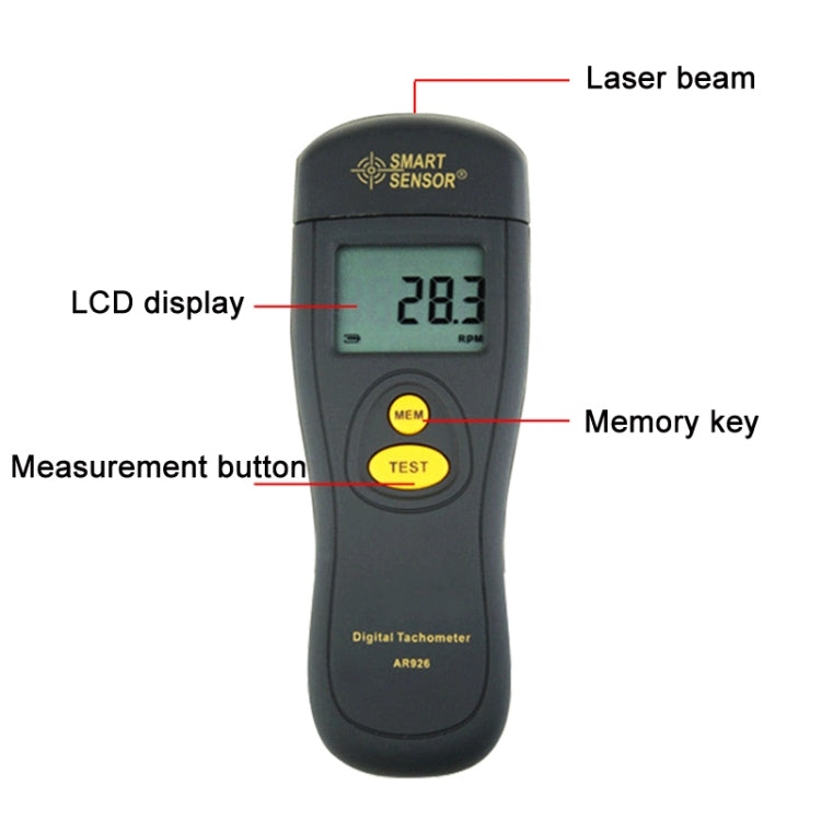 Smart Sensor AR926 LED Display Photoelectric Speed Detection Meter Eurekaonline