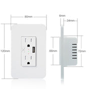 Smart Wall Socket 120 Type WIFI Remote Control Voice Control With USB Socket, Model:American Wall Socket Eurekaonline