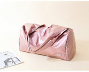 Soft Nylon Cloth Shoulder Sports Gym Yoga Handbag (Rose Gold) Eurekaonline