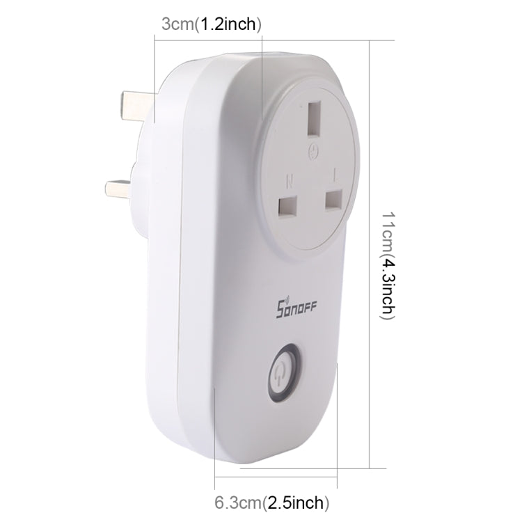 Sonoff S20-UK WiFi Smart Power Plug Socket Wireless Remote Control Timer Power Switch,  Compatible with Alexa and Google Home, Support iOS and Android,  UK Plug Eurekaonline