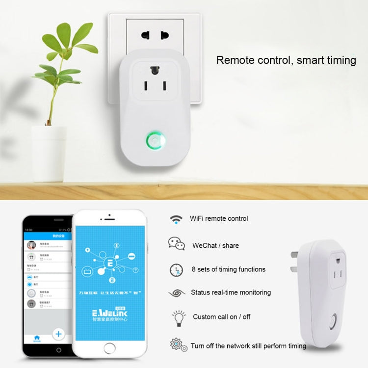 Sonoff S20 WiFi Smart Power Plug Socket Wireless Remote Control Timer Power Switch, Compatible with Alexa and Google Home, Support iOS and Android, US Plug Eurekaonline