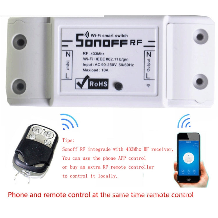Sonoff Smart 433MHz Wireless 4 Buttons Metal Remote Controller, Remote Control Distance: 20-30m Eurekaonline