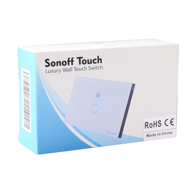 Sonoff  Touch 120mm 1 Gang Tempered Glass Panel Wall Switch Smart Home Light Touch Switch, Compatible with Alexa and Google Home, AC 90V-250V 400W 2A Eurekaonline