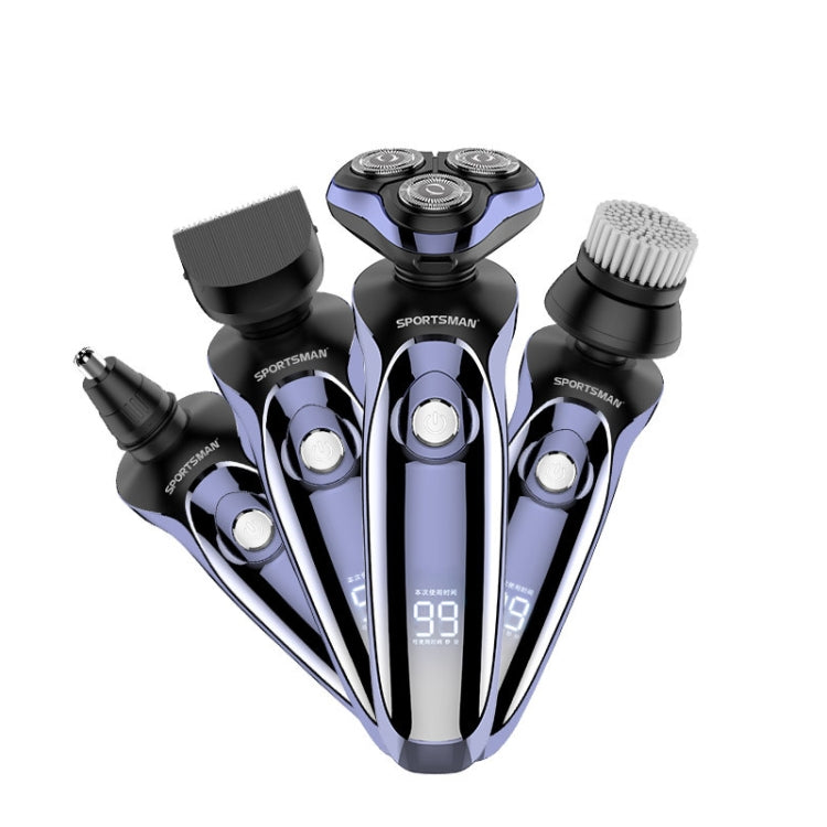 Sportsman SM-530 Electric Men Shaving Knife Multi-Function Base Charging Digital Water Washing Razor, Specification: USB(Purple) Eurekaonline