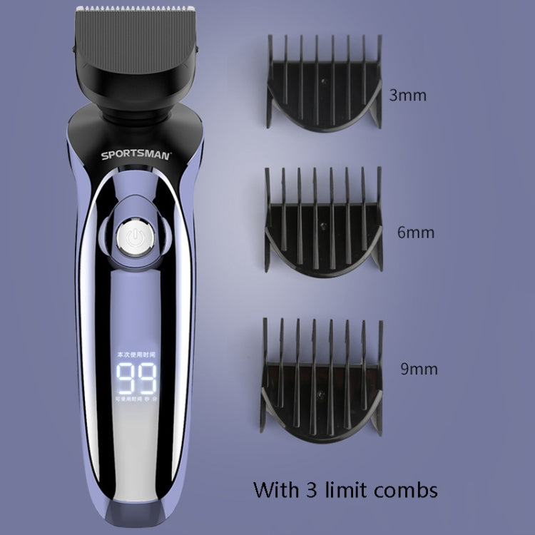 Sportsman SM-530 Electric Men Shaving Knife Multi-Function Base Charging Digital Water Washing Razor, Specification: USB(Purple) Eurekaonline