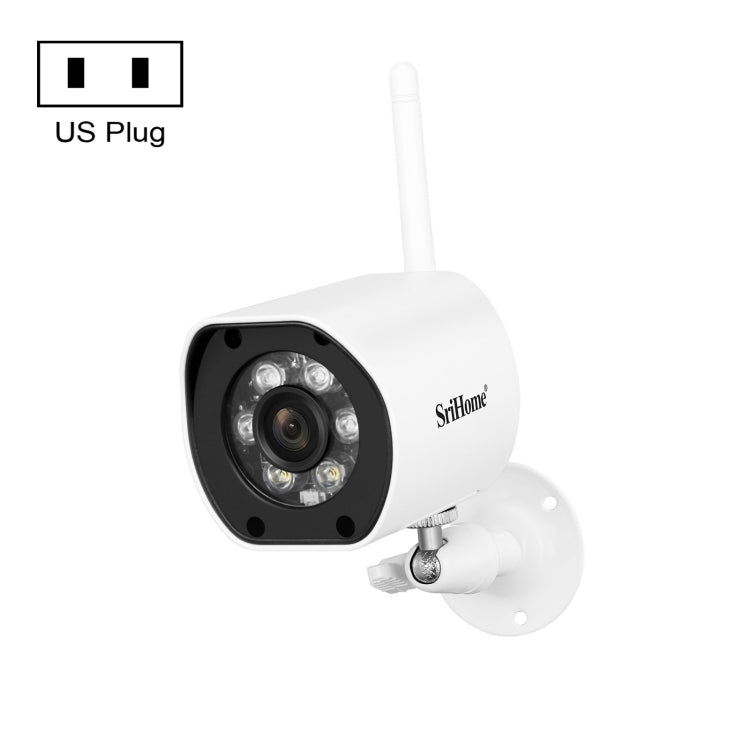  5G WiFi Outdoor Waterproof Video Surveillance Color Night Vision Security CCTV Cam, Plug Type:US Plug(White) Eurekaonline