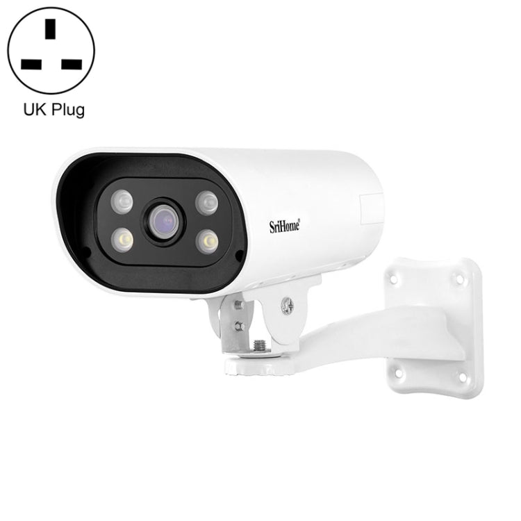 SriHome SH037B 4MP Full Color Night Vision IP66 Waterproof Bullet Camera, POE Version, UK Plug Eurekaonline