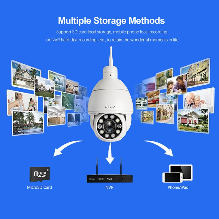 Sricam SP008C 5MP 10X Zoom IP66 Waterproof CCTV WiFi IP Camera Monitor, Plug Type:EU Plug(White) Eurekaonline