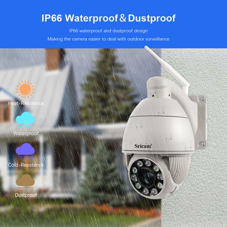 Sricam SP008C 5MP 10X Zoom IP66 Waterproof CCTV WiFi IP Camera Monitor, Plug Type:US Plug(White) Eurekaonline