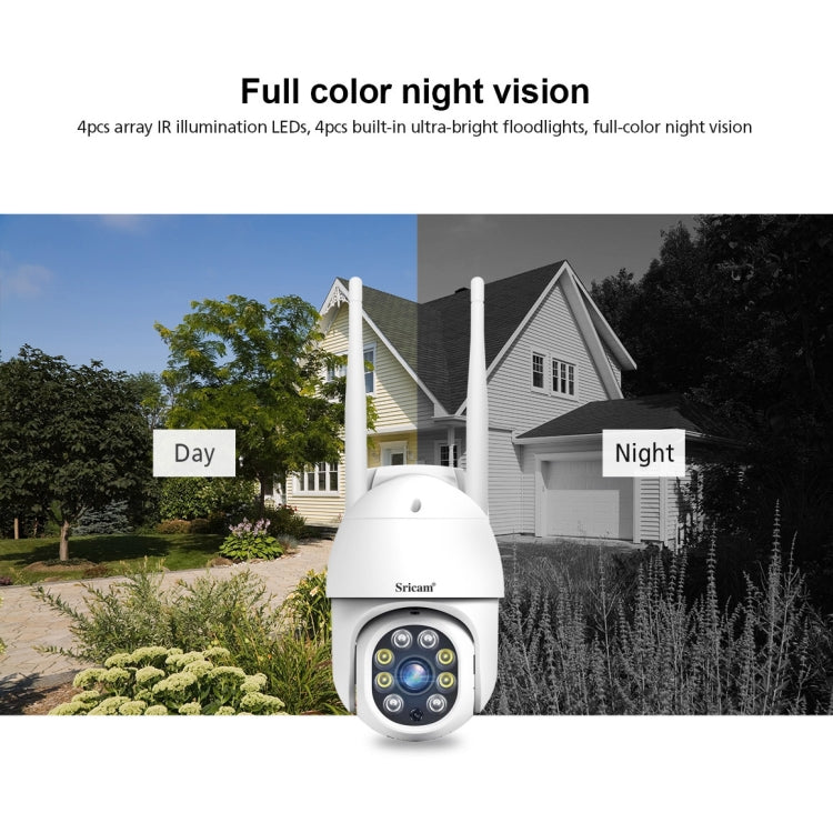 Sricam SP028 1080P HD Outdoor PTZ Camera, Support Two Way Audio / Motion Detection / Humanoid Detection / Color Night Vision / TF Card, EU Plug Eurekaonline