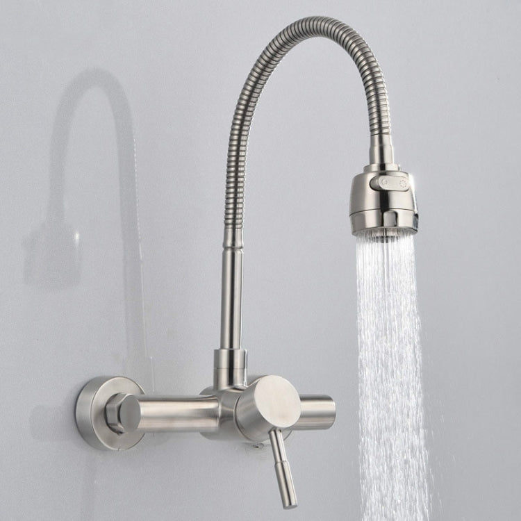 Stainless Steel Material Wall Mounted Kitchen Sink Mixer Faucet Free Rotation Hose Water Tap Eurekaonline