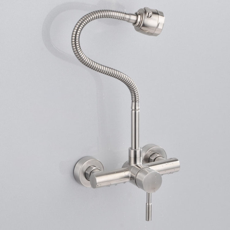 Stainless Steel Material Wall Mounted Kitchen Sink Mixer Faucet Free Rotation Hose Water Tap Eurekaonline