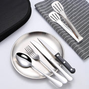 Stainless Steel Portable Cutlery Set Western Steak Knife Fork Spoon Set,Color: Black and Silver Eurekaonline