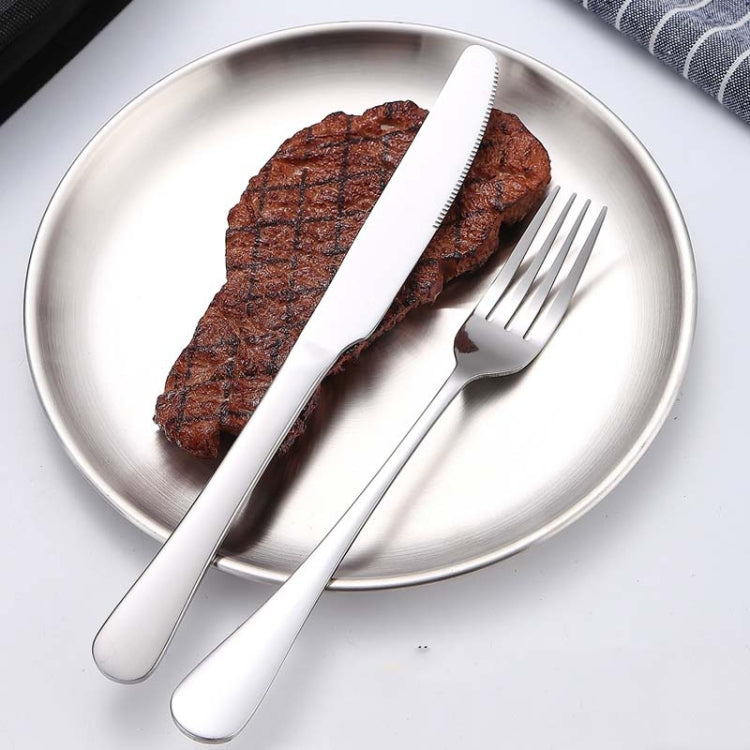 Stainless Steel Portable Cutlery Set Western Steak Knife Fork Spoon Set,Color: Black and Silver Eurekaonline