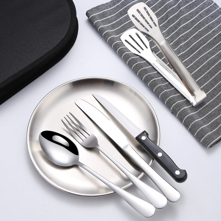 Stainless Steel Portable Cutlery Set Western Steak Knife Fork Spoon Set,Color: Red Rose Gold Eurekaonline