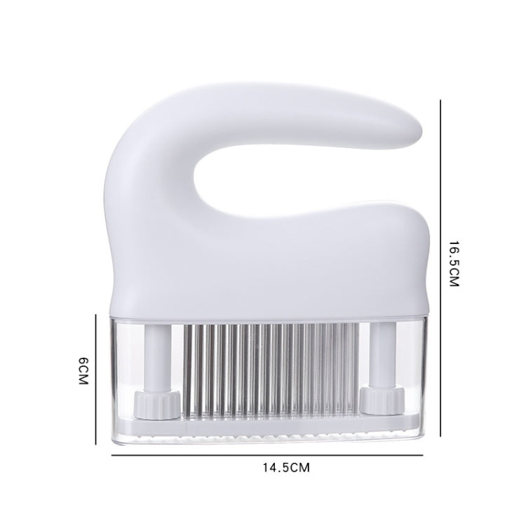 Stainless Steel Tenderloin Meat Knocking Meat Needle 48-Pin Household Kitchen Rib Breaker(White) Eurekaonline