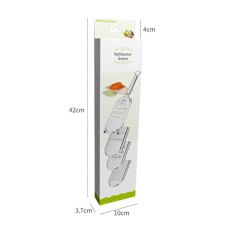Stainless Steel Vegetable Cutter Grater, Specification: 4 Blades+Finger Protector Colorful Box Eurekaonline