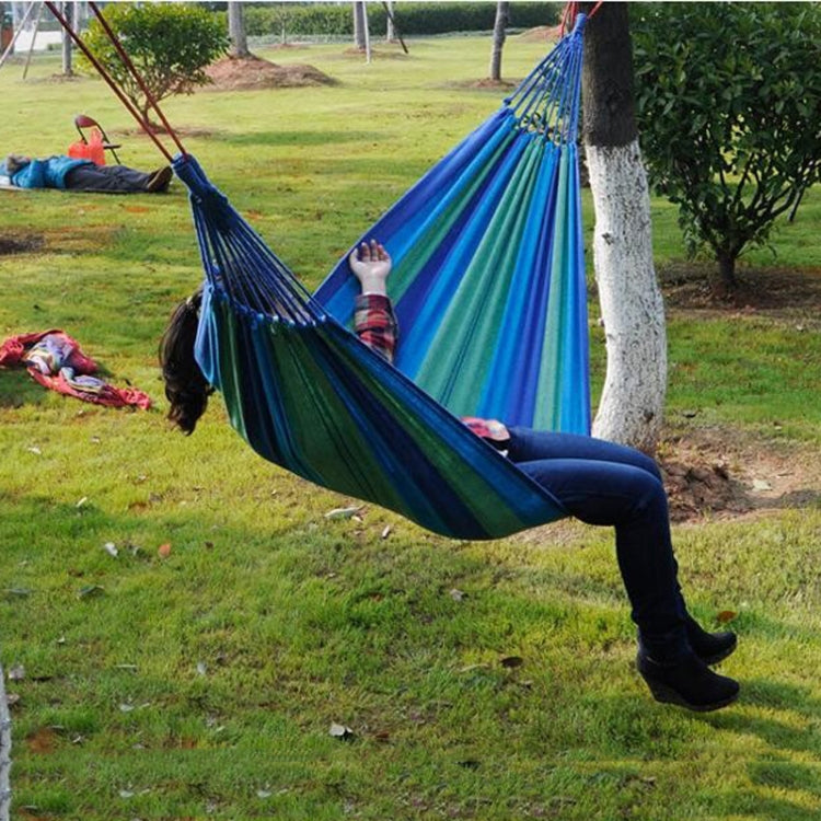 Stripe Outdoor Canvas Hammock Dual People Widening Swing Bed, Size: 190cm x 150cm Eurekaonline