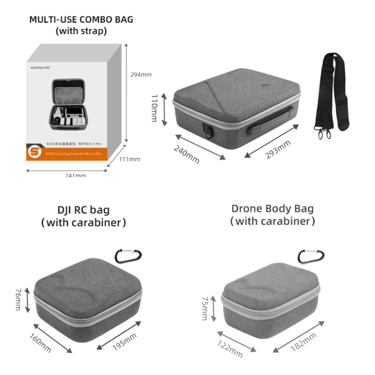 Sunnylife Drone Protective Storage Bag for DJI Mini 3 Pro,Style: Can Hold 6 Battery Bag Eurekaonline