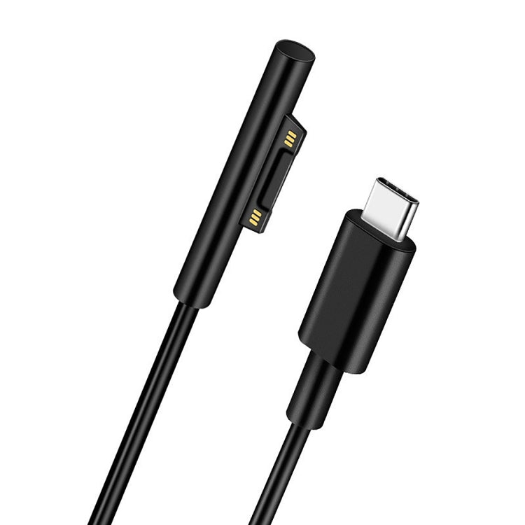 Surface Pro 7 / 6 / 5 to USB-C / Type-C Male Interfaces Power Adapter Charger Cable for Microsoft Surface Pro 7 / 6 / 5 / 4 / 3 / Microsoft Surface Go(Black) Eurekaonline