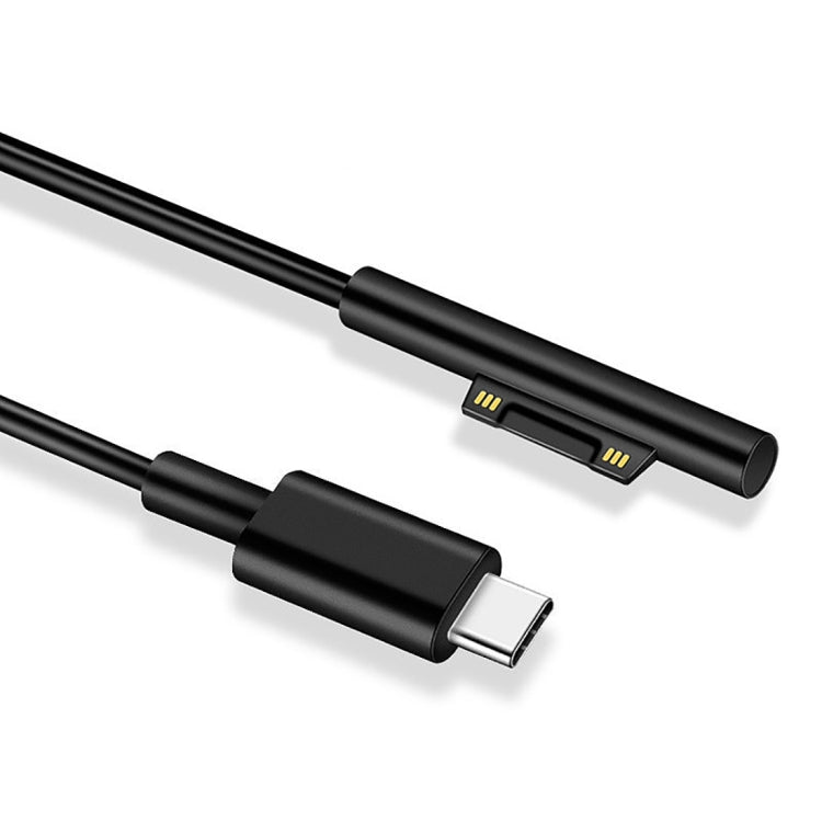 Surface Pro 7 / 6 / 5 to USB-C / Type-C Male Interfaces Power Adapter Charger Cable for Microsoft Surface Pro 7 / 6 / 5 / 4 / 3 / Microsoft Surface Go(Black) Eurekaonline
