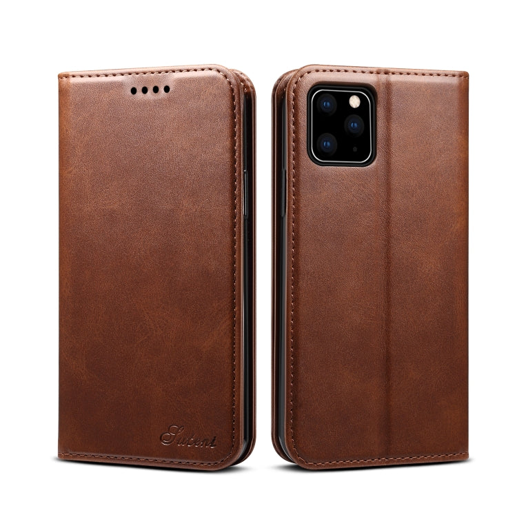 Suteni Calf Texture Horizontal Flip Leather Case with Holder & Card Slots & Wallet for iPhone 11 Pro Max(Brown) Eurekaonline
