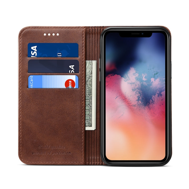 Suteni Calf Texture Horizontal Flip Leather Case with Holder & Card Slots & Wallet for iPhone 11 Pro Max(Brown) Eurekaonline