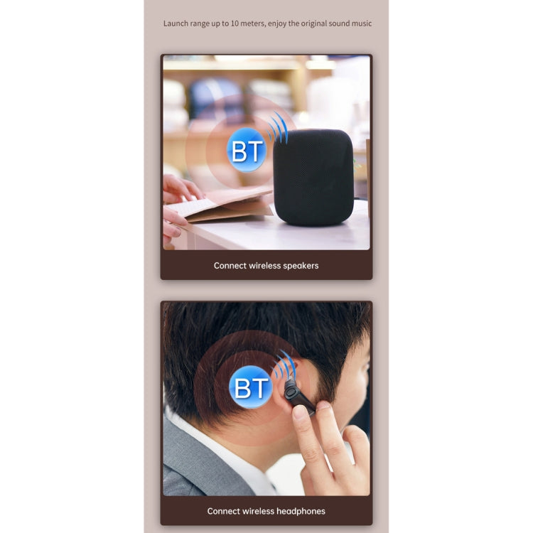 T-14 Bluetooth 5.0 2 In 1 LCD Digital Display Bluetooth Adapter Receiver Transmitter(Black) Eurekaonline