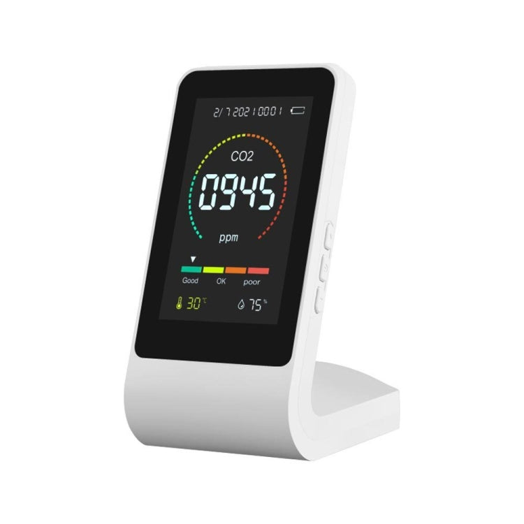 T03 3 In 1 Carbon Dioxide Detector Air Quality Monitor( Semiconductor White) Eurekaonline