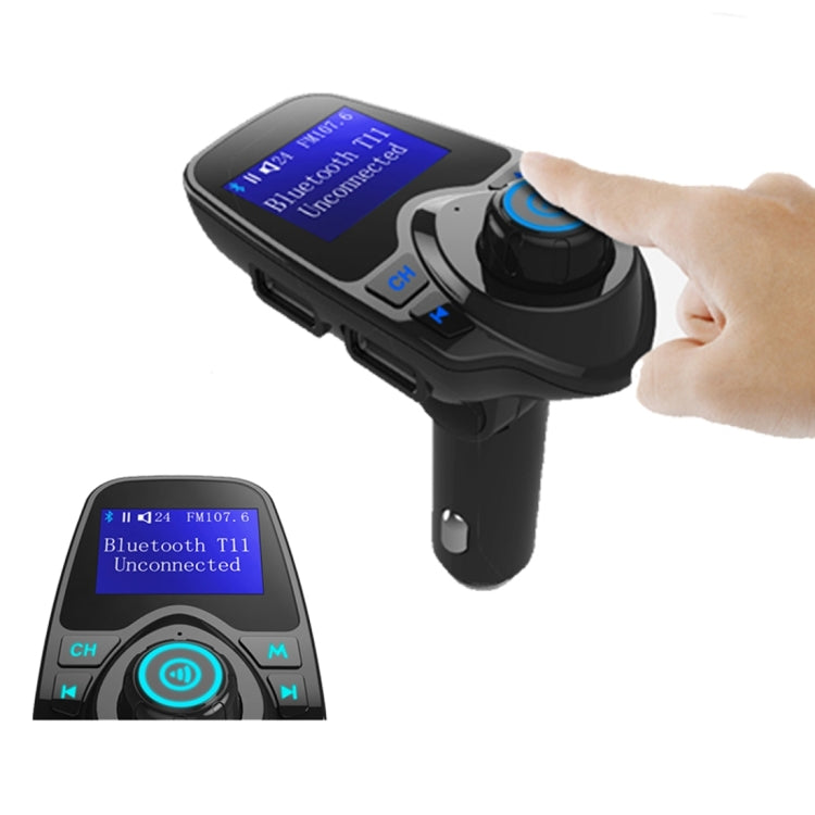 T11 Bluetooth FM Transmitter Car MP3 Player with LED Display, Support Double USB Charge & Handsfree & TF Card & U Disk Music Play Function Eurekaonline