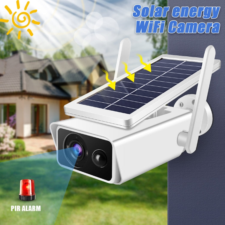 T13-2 1080P HD Solar Powered 2.4GHz WiFi Security Camera with Battery, Support Motion Detection, Night Vision, Two Way Audio, TF Card Eurekaonline
