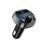 T24FM Transmitter Quick Charge Voice Navigation Car Hands-free Phone Bluetooth MP3 Player Black Eurekaonline