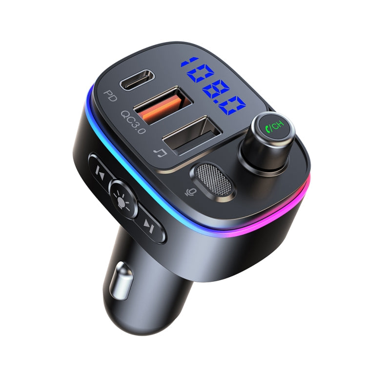 T65 Car Bluetooth FM Transmitter Dual USB Type-C QC3.0 Charger Eurekaonline