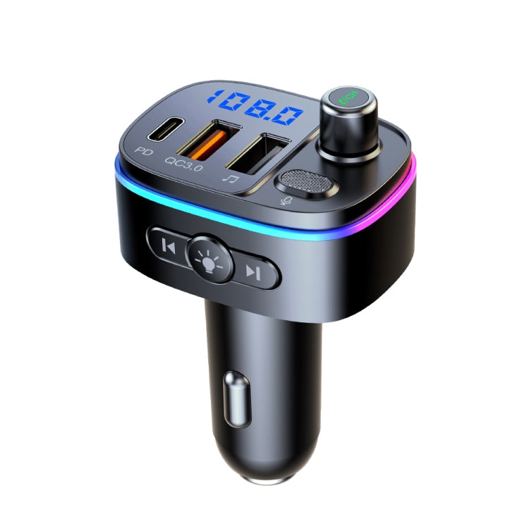 T65 Car Bluetooth FM Transmitter Dual USB Type-C QC3.0 Charger Eurekaonline