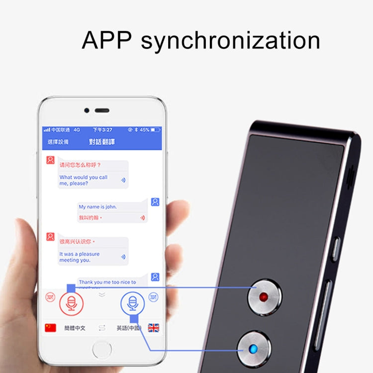 T8 Handheld Pocket Smart Voice Translator Real Time Speech Translation Translator with Dual Mic, Support 33 Languages(Black) Eurekaonline