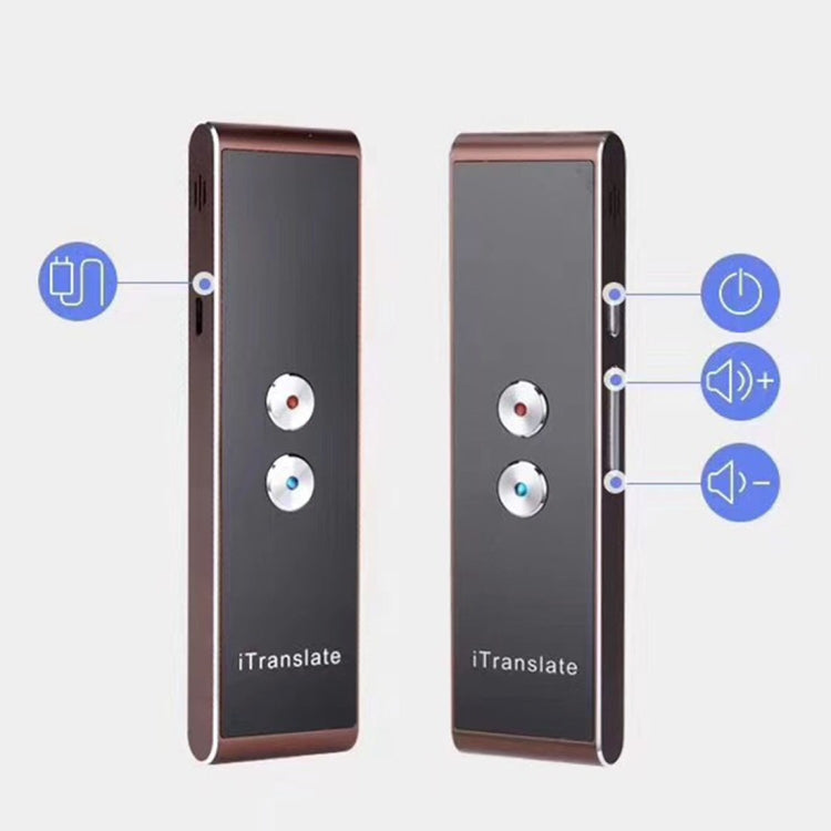 T8 Handheld Pocket Smart Voice Translator Real Time Speech Translation Translator with Dual Mic, Support 33 Languages(Black) Eurekaonline