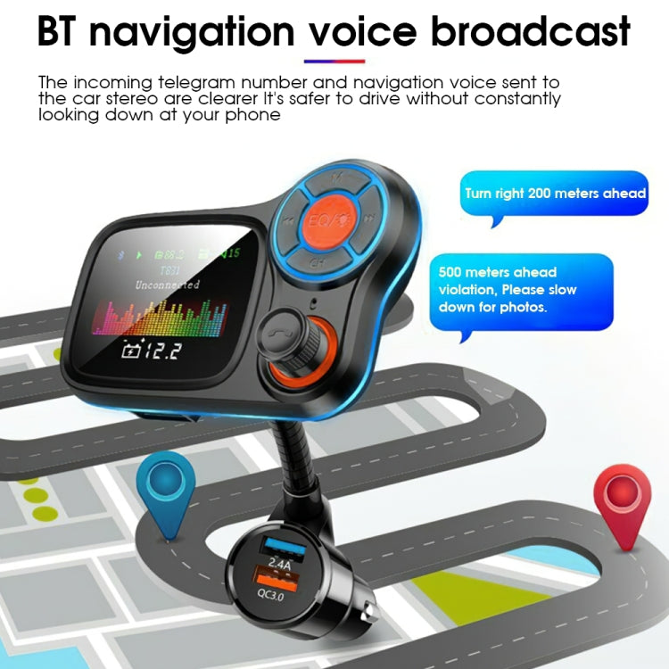 Shopping T832 Auto Bluetooth 5.0 Adapter MP3 Player FM Sender