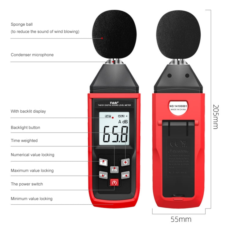 TASI TA8151 Noise Measurement Sound Decibel Meter Eurekaonline