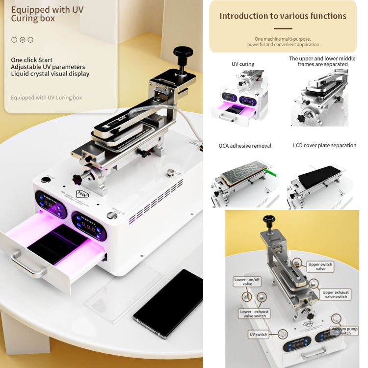 TBK 258S Intelligent Multi-function UV Cured Disassembly Machine, Plug:AU Plug Eurekaonline