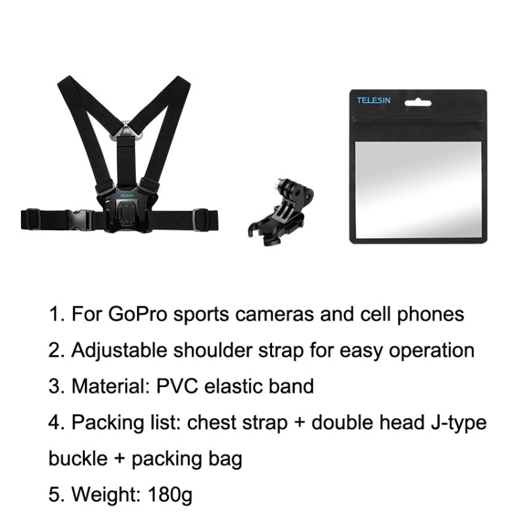TELESIN GP-CGP-T07 For GoPro / OSMO Action Riding Skiing Shoulder Strap Chest Belt Sports Camera Accessories Eurekaonline