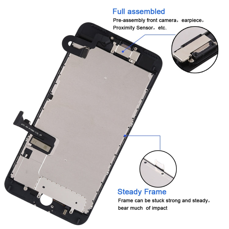 TFT LCD Screen for iPhone 7 Plus with Digitizer Full Assembly include Front Camera (Black) Eurekaonline