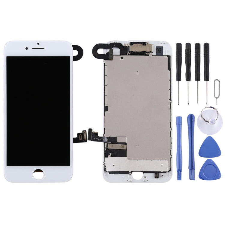 TFT LCD Screen for iPhone 7 with Digitizer Full Assembly include Front Camera (White) Eurekaonline