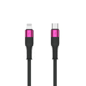 TOTUDESIGN BPD-005 Dyson Series USB-C / Type-C to 8 Pin PD Fast Silicone Data Cable for iPhone, iPad, Length: 1.2m(Purple Red) Eurekaonline
