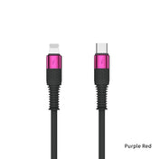 TOTUDESIGN BPD-005 Dyson Series USB-C / Type-C to 8 Pin PD Fast Silicone Data Cable for iPhone, iPad, Length: 1.2m(Purple Red) Eurekaonline